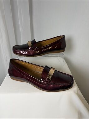 Coach Olive Burgundy/Oxblood Patent Leather Loafers